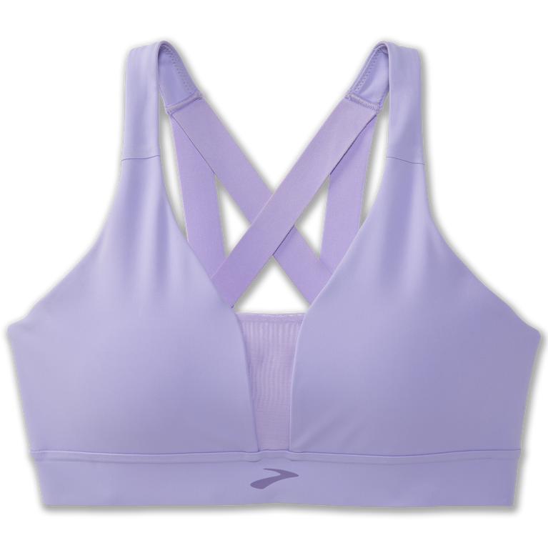 Brooks Womens Drive Plunge Running Bra - Lavender Purple/Violet Dash (586372-PZG)